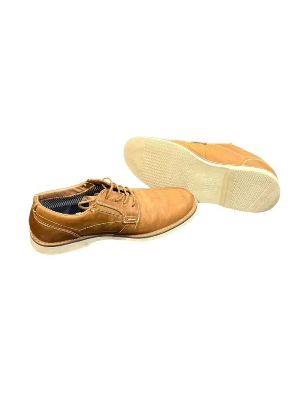 Nunn Bush Sz 9 Barklay Cognac Brown Plain Toe Oxford Casual Leather Shoes